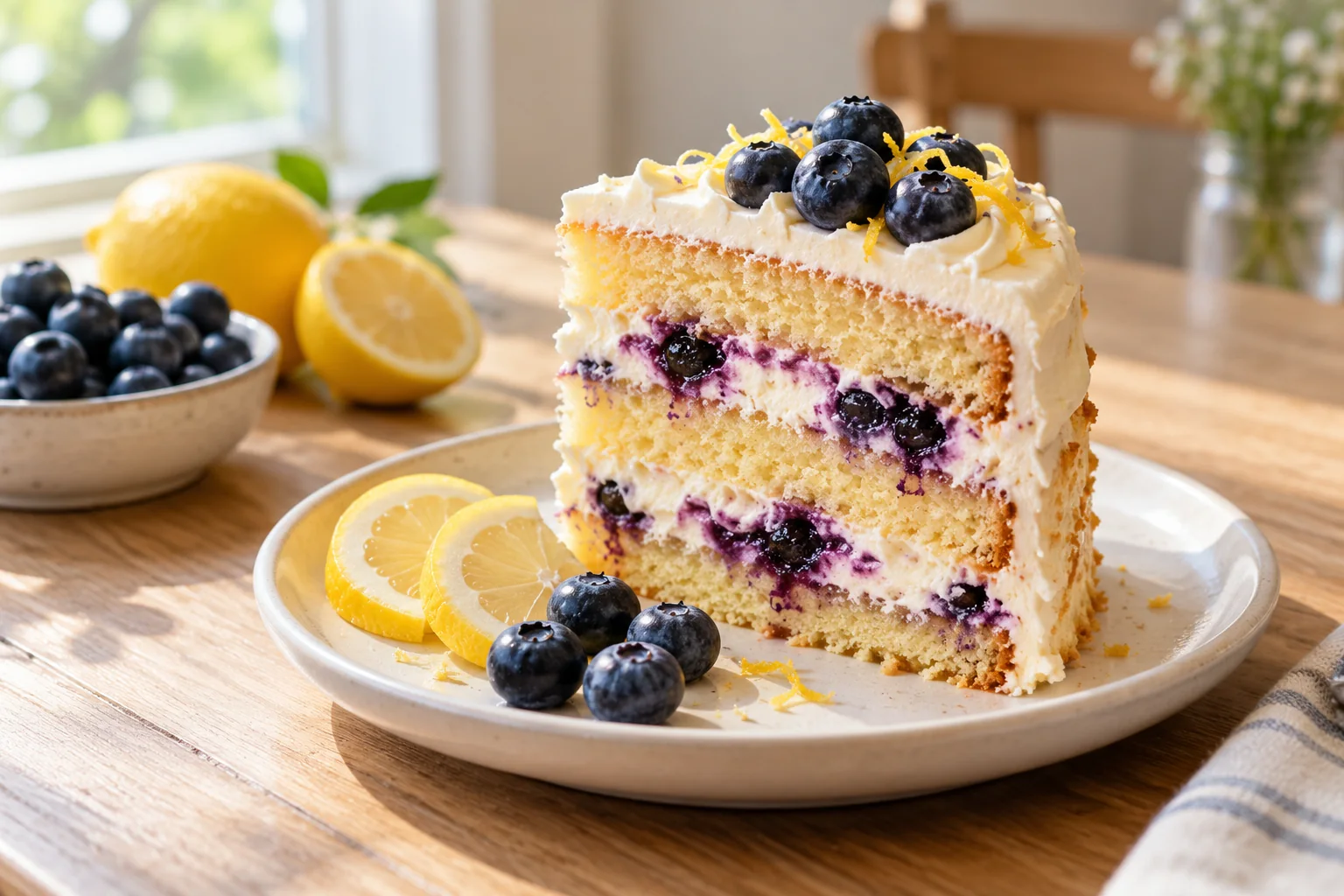 Ilustrasi kue lemon blueberry