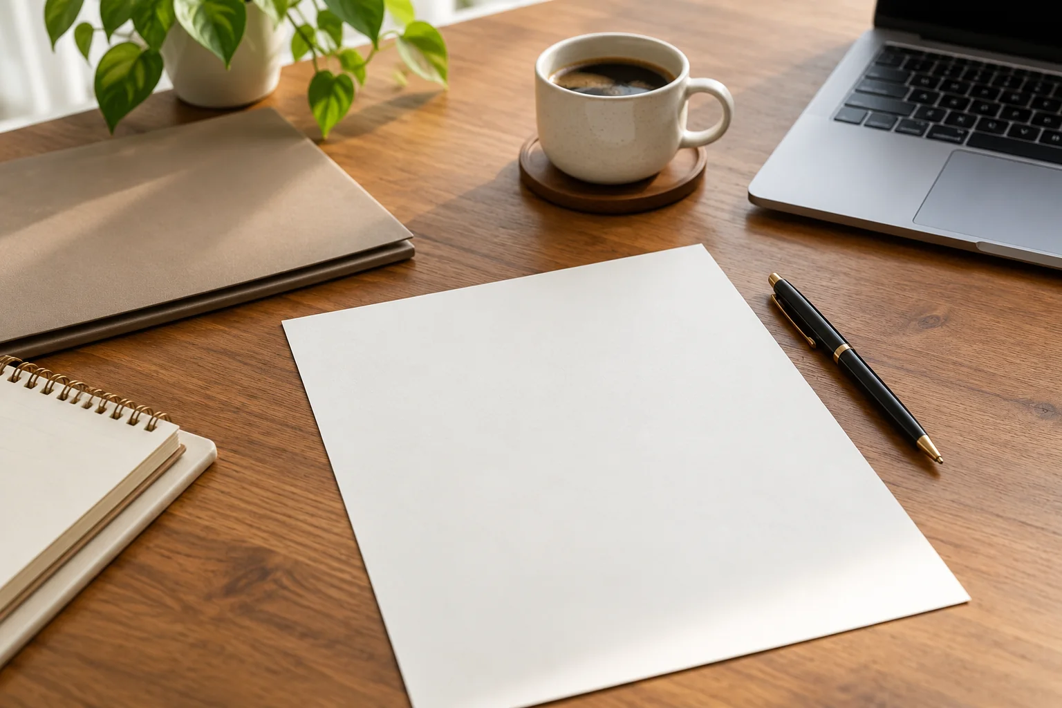 Ilustrasi kertas surat dan alat tulis