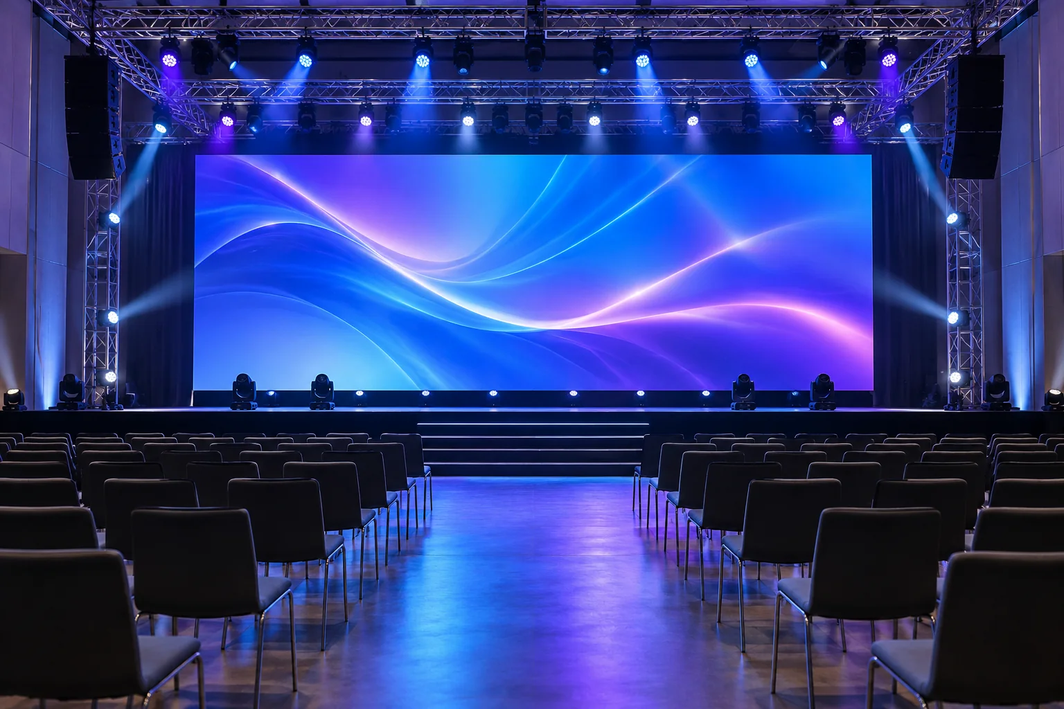 Ilustrasi layar LED di ruang acara